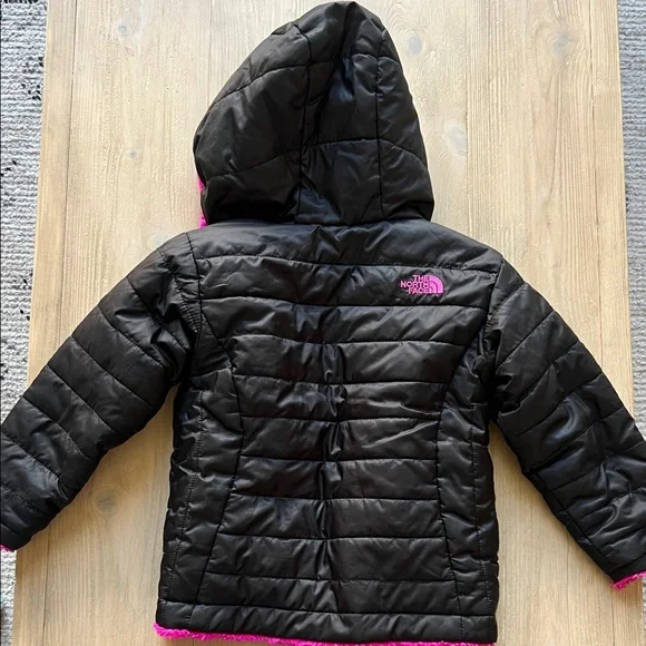 The North Face Black Jacket with Pink Trim - REVERSIBLE MOSS BUD - 3T - Picture 5 of 11